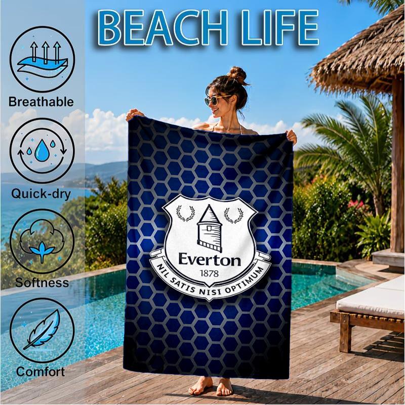 Fc Crest Design Printed Microfiber Beach Towel, Soft And Absorbent, Quick-Dry, Ideal for Summer Travel, Beach Essential, Swimming Pool