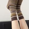 Women Autumn and Winter Warm Retro Color Stripes in The Tube Stack Socks