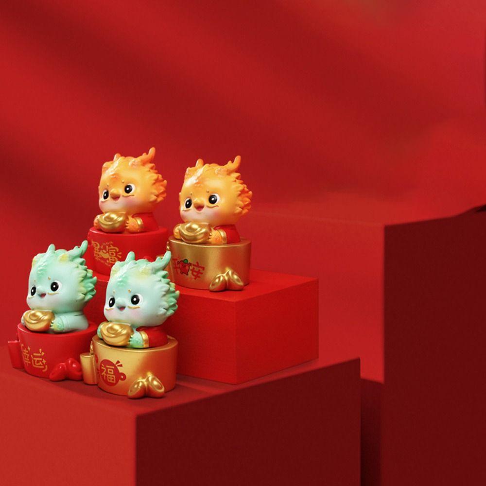 

Креативные украшения дракона, милая миниатюрная статуя дракона, украшение на китайский Новый год, весенний фестиваль