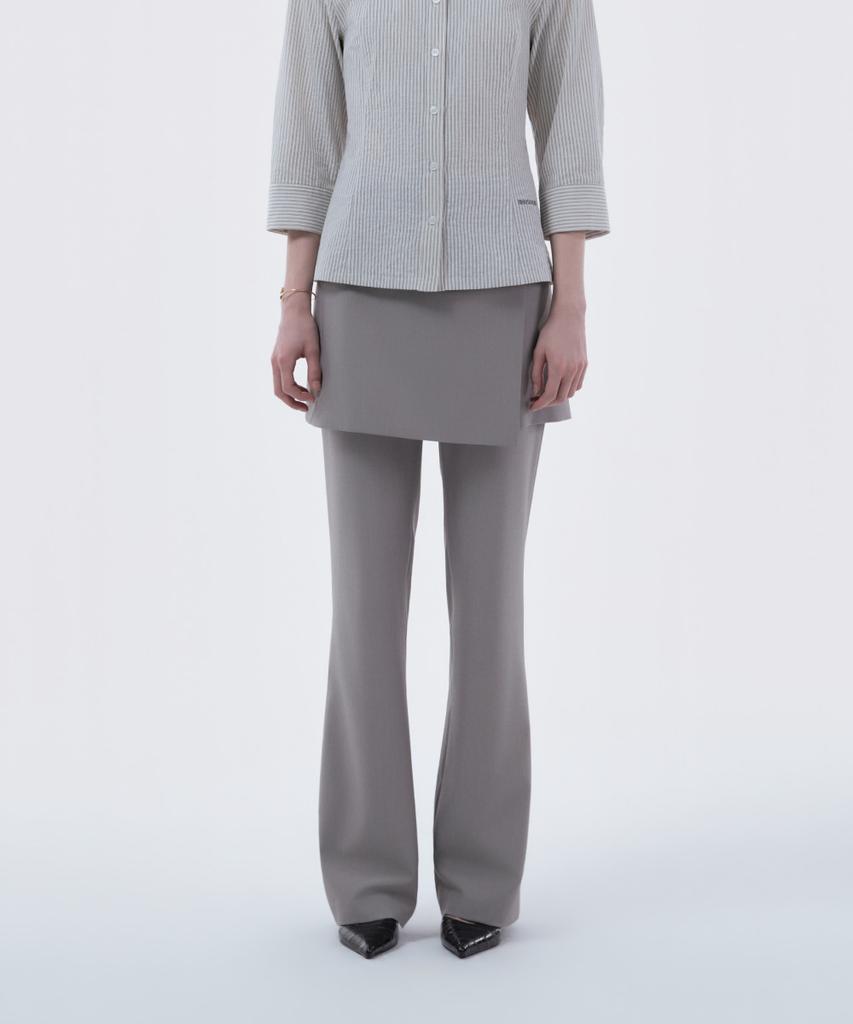 Mausolleum Emma Tailored Wrap Skirt & Pants Set - Ash Beige