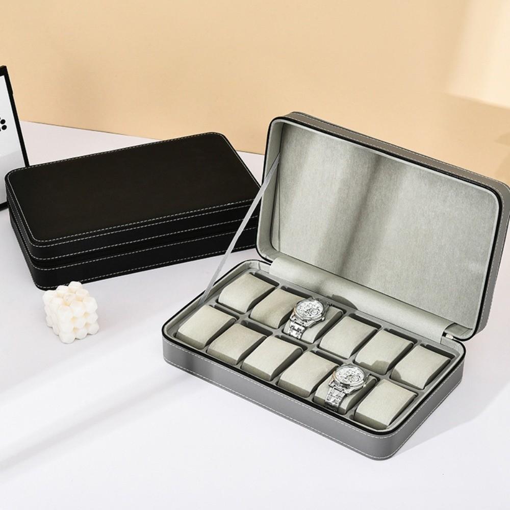 Zipper Watch Storage Box 6/10/12 Grids Watch Organizer Watch Display Box  Father's Day Gifts
