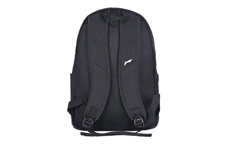 Li Ning Sports Life Collection Polyester Backpack Regular Unisex Pure Black ABSQ564-1
