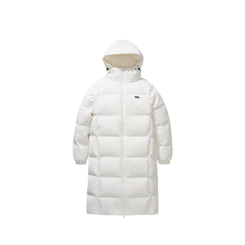 Anta Casual Long Hooded Zipper Down Jacket Men Outerwear 952548911-1