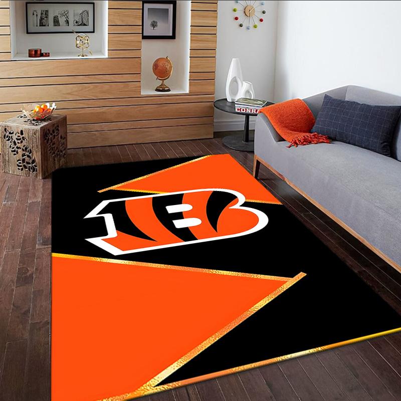 Bengals Team Logo Artwork Carpet, Kitchen Rugs, Yoga Mat, Non-Slip Mats, Rug for Bathroom, Living Room bedroom, Camping Rugs Christmas Gift