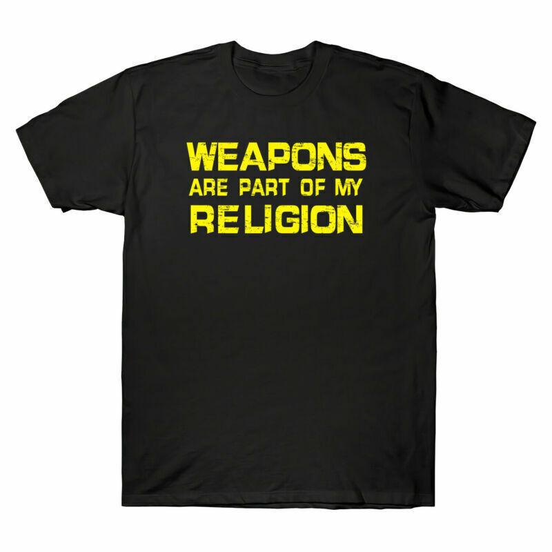 Weapons Are Part Of My Religion Funny Gift Tee Men s Cotton Short Sleeve T-Shirt S разноцветный