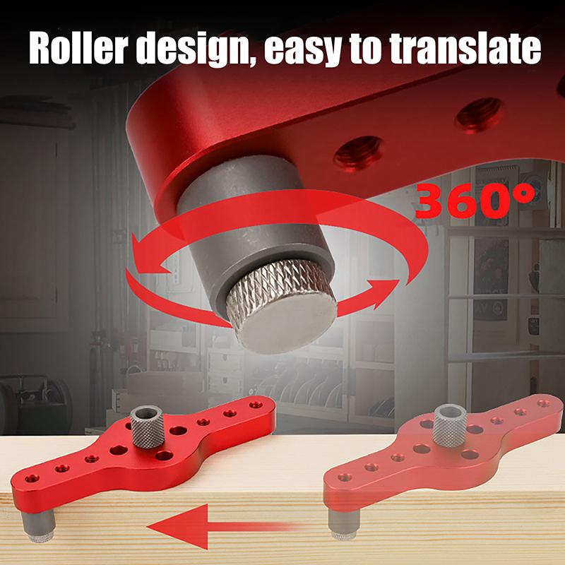6/8/10mm Alloy Vertical Hole Jig Wood Dowel Hole Drilling Guide Jig Drill Bit Kit Woodworking Drilling Locator Hole Puncher