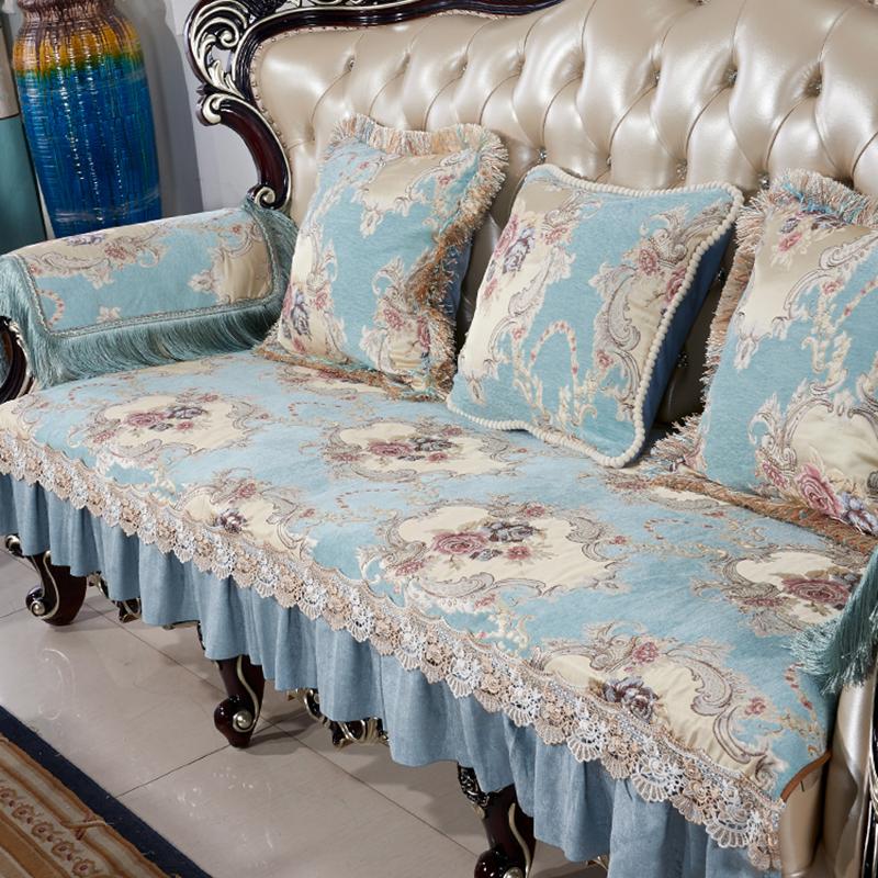 Европейский чехол для дивана, роскошный шенилл, четыре сезона, универсальная подушка для дивана, гостиная, противоскользящий чехол, подлокотник, полотенце, домашний декор