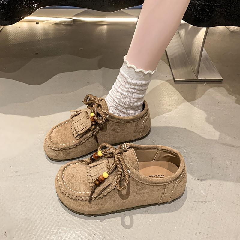 

2025 Нові Ретро Чоботи-сумка для жінок Збільшення висоти всередині Не втомлюють ноги Одинарні туфлі Жіночі Удар однією ногою Взуття Doudou 38 хакі