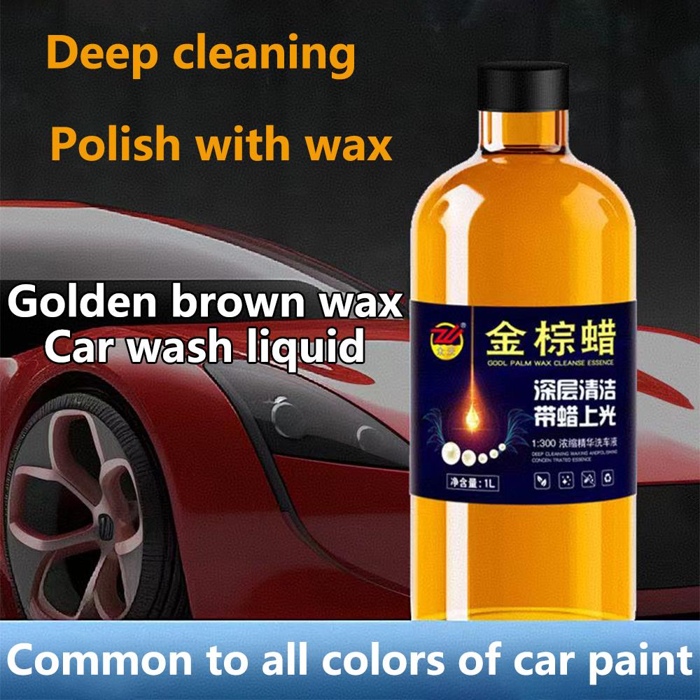 1L Golden Brown Wax Water Wax Car Wash Liquid Foaming Car Wash  High-Foaming Concentrated Formula For Greater Cleaning