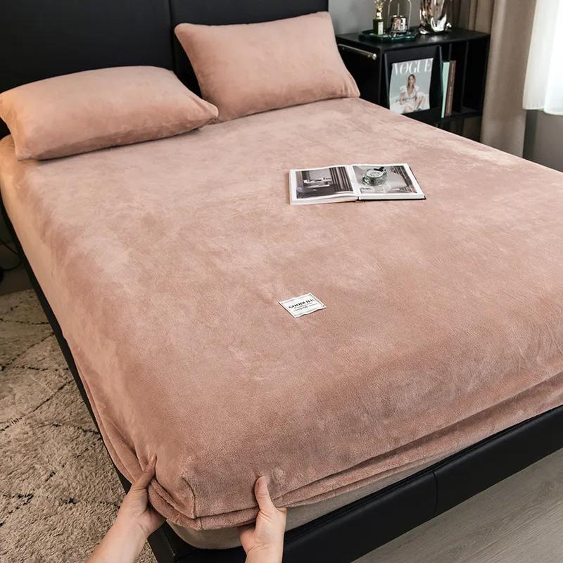 Bedding Set Sheets Bed Sheets and Pillowcases Bed Cover Set Bed Linen Thermal Sheet Milk Velvet Sheet Protector Coral Fleece