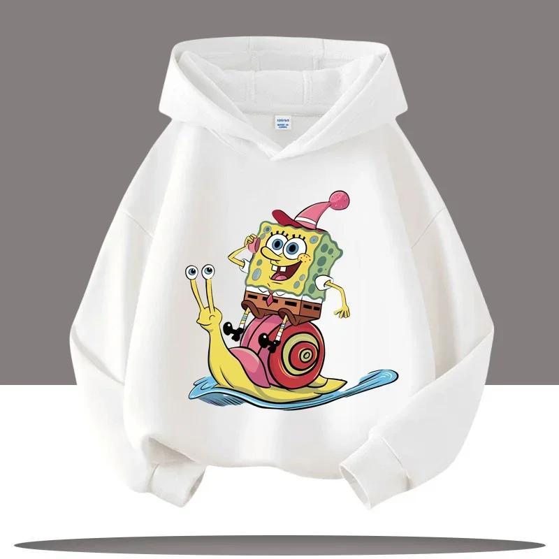 Podzim Zima Spongebob v kalhotách Tištěné Mikiny Ležérní Teplé Sportovní Dlouhý Rukáv Dětské Chlapecké a Dívčí Dětské Unisex Mikiny s Kapucí