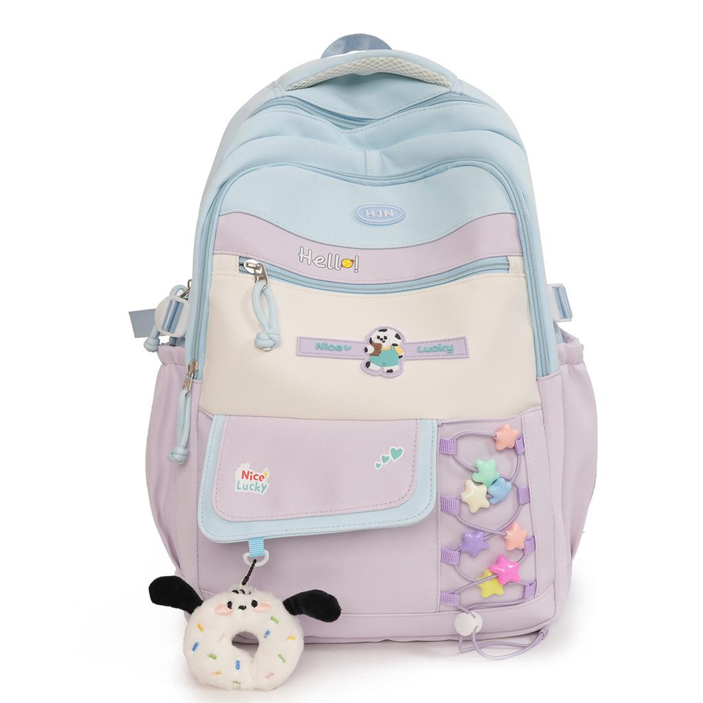 Schoolbag schoolbag ins niche junior high school girls and primary school students large capacity 1011 new high value cute contrasting backpack