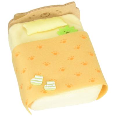 San-X Sumikko Gurashi Mini Plush Bed (Orange) MR71805 - Collectible Kawaii Toy Ideal for Gift