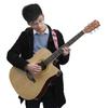41-Zoll-Lindenholz-Cutaway-Gitarre, glattes Griffbrett, inklusive Tasche + Riemen + Saite + Plektrum + Sechs-Loch-Stimmung