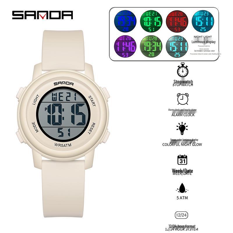 Sanda Ultra-thin Unisex Luminous Sports Wristwatch - Fashionable, Simple, Multifunctional, and Waterproof