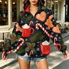 Women's Trendy Printed Half-Zip Sweatshirt Lightweight Casual Pullover for Everyday Wear