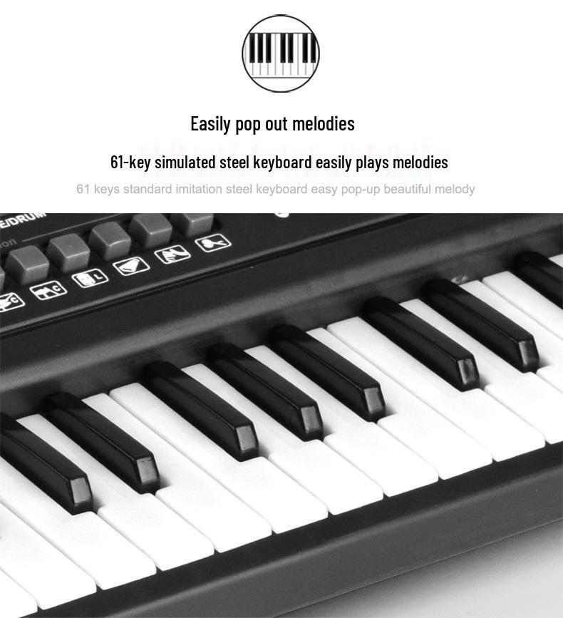 Multifunctional 61-Key Electronic Keyboard for Kids - Beginner Music Toy & Early Education Piano