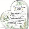 Christian Wedding Prayer Plaque - Heart-Shaped Marriage Blessing Gift with Prayer for Couples, Elegant Greenery Design In Green & Golden 