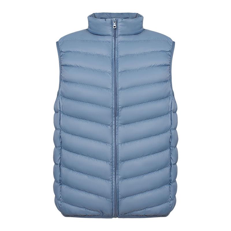 

Мужской жилет на 90% из пуха со стойкой - Легкий пух белой утки больших размеров XXL