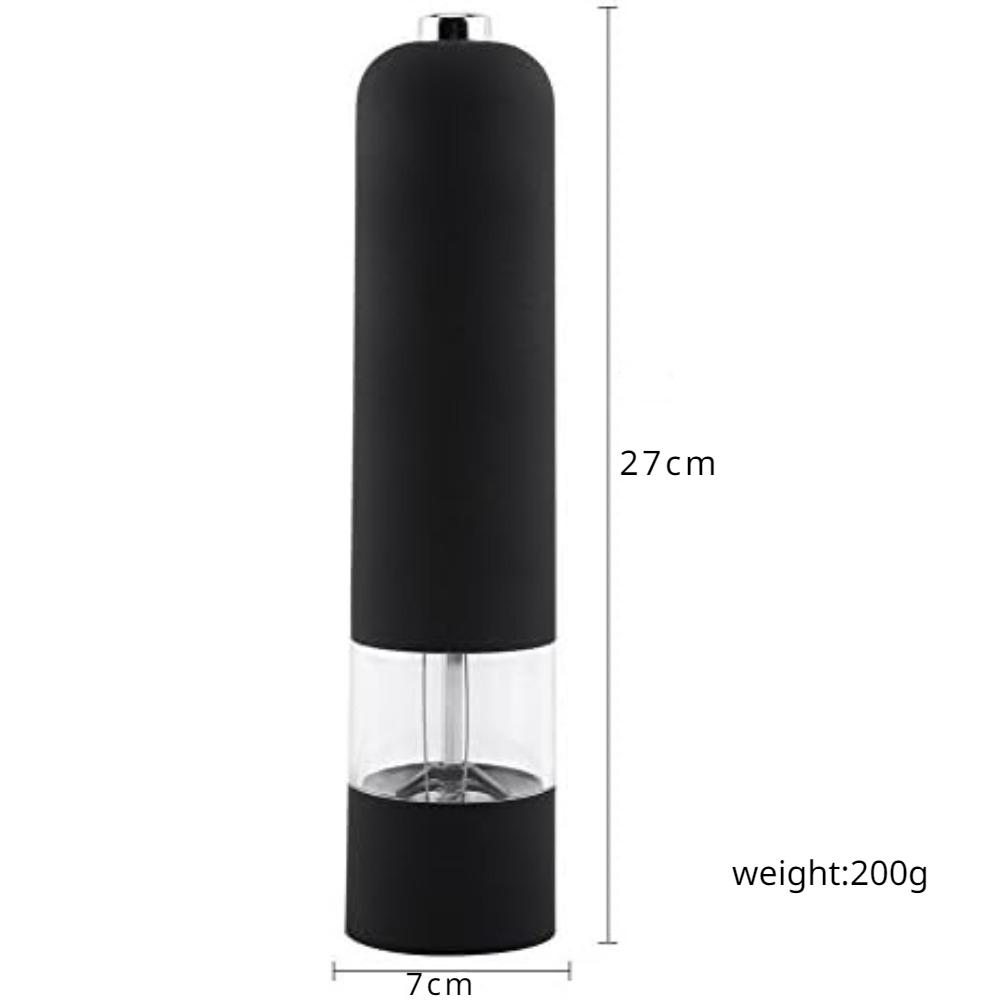 Automatic Electric Pepper and Salt Grinder Battery Operated One Hand Spice Mill with LED Light Adjustable Grind for Kitchen BBQ