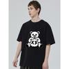 Black T Shirt With White Teddy Bear Print And Xx Symbol Casual Streetwear For Men And Women
