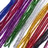 100Pcs Hastes de Chenille Coloridas Limpadores de Cachimbo Haste de Lantejoulas de Pelúcia Varas com Fios Tira de Cabelo de Vara Torcida Brinquedos Educativos Artesanais DIY