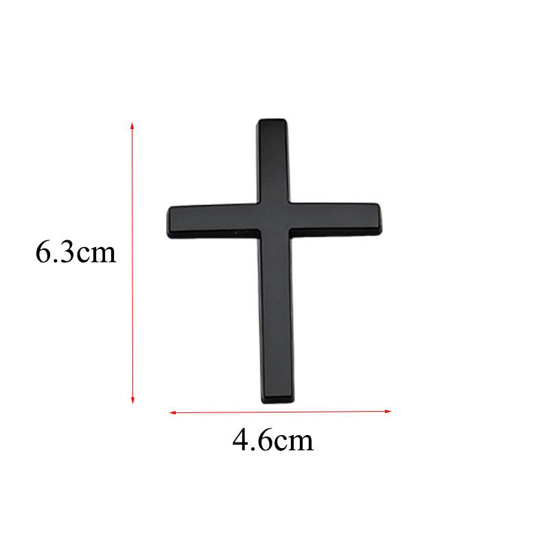 3D Metal Black Chrome Red Christian Cross Car Rear Trunk Sticker Emblem Fender Side Badge Decal for Auto Exterior Accessories