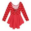 Girls' Color-blocked Romper Long-sleeved Tulle Dress Dance Costume
