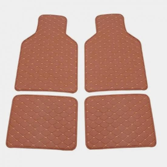 Car Floor Mats Universal PU Leather Floor Mats Liners Front Rear Mats Foot Pads