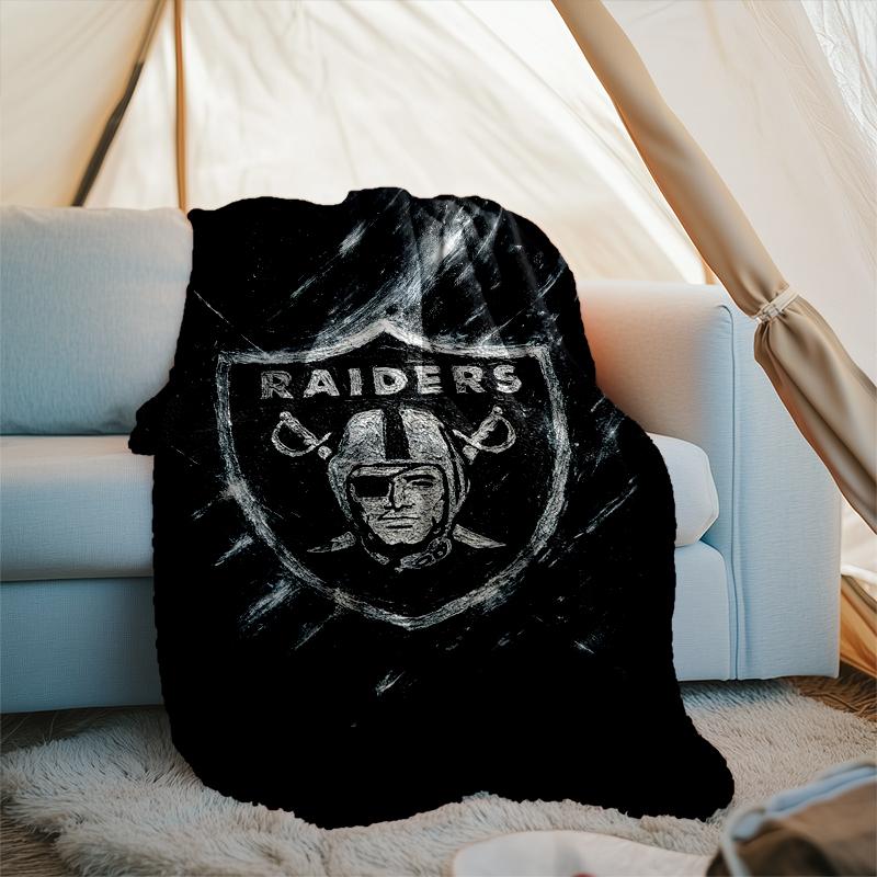 1PC Raiders Football Legacy Printed Soft Flannel Blanket Throw for Adult Bedroom Living Room Sofa Camping Travel Fan gifts Christmas Gifts