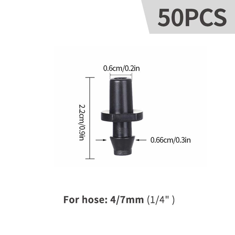50PCS 4/7mm Hose Connector Tee Elbow Straight Connector Garden Water Pipe Joints Greenhouse Drip Irrigation System Fittings