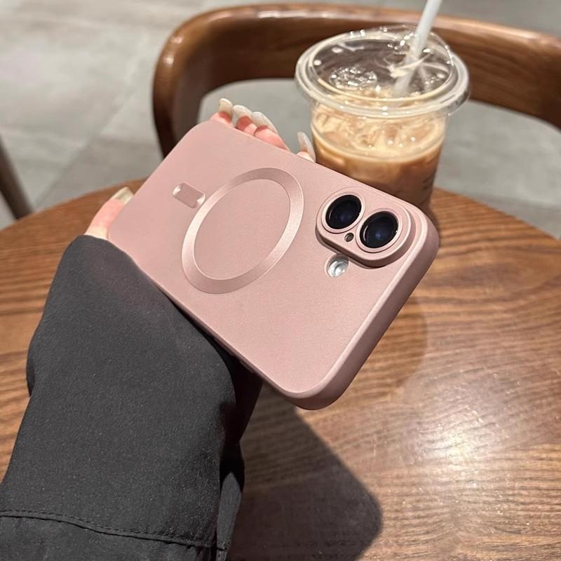 Applicable To IPhone17 Magnetic Phone Case Metal Paint Frosted Apple 16proMax Full Inclusive Anti Fall 15 Protective Case