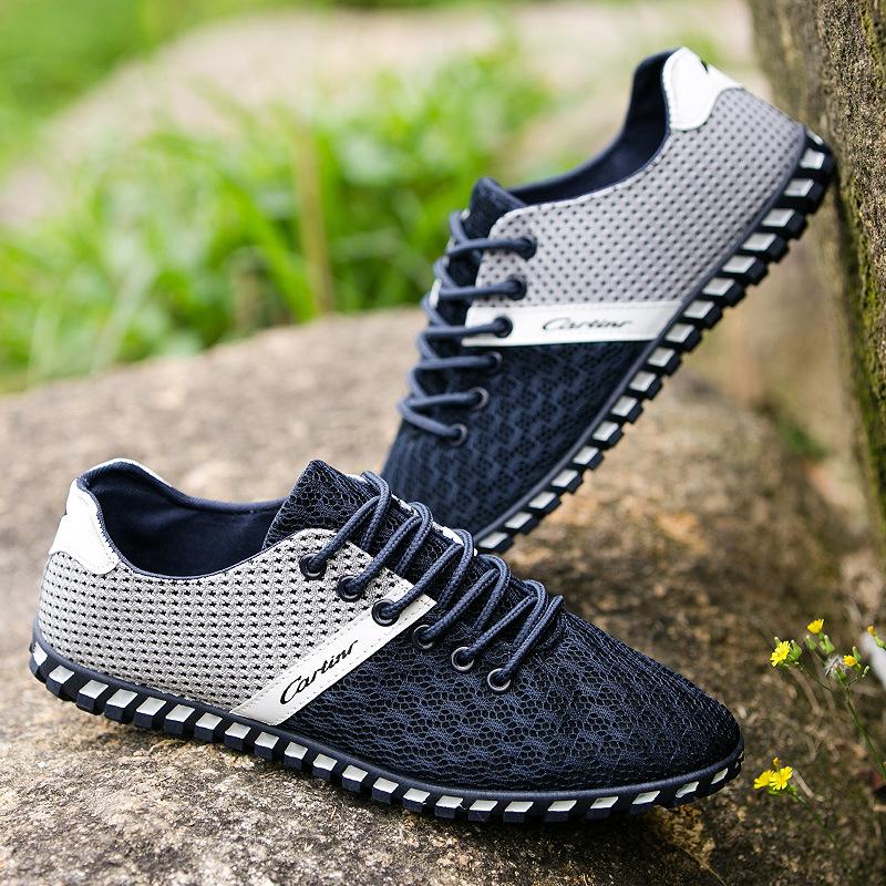 Men's Plus Size Breathable Mesh Sneakers - Odor-Resistant Summer Sports Shoes