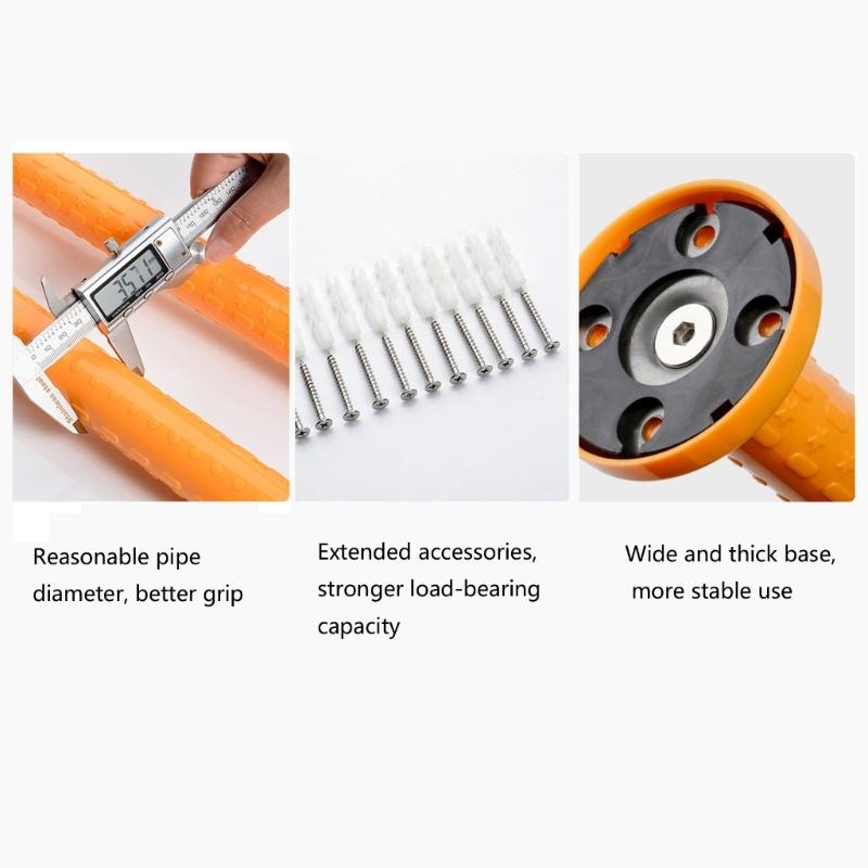 Nonslip Bathroom Handle Elderly Support Shower Rail Toilet Handrail Stainless Steels Grab Bar Easy Installation