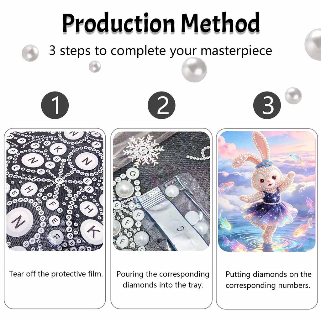 Disney 5D DIY Pearl Painting Kit, Adorable Rabbit Girl Crystal Rhinestone Art, Home Bedroom Wall Decor Crafts Handmade Gift