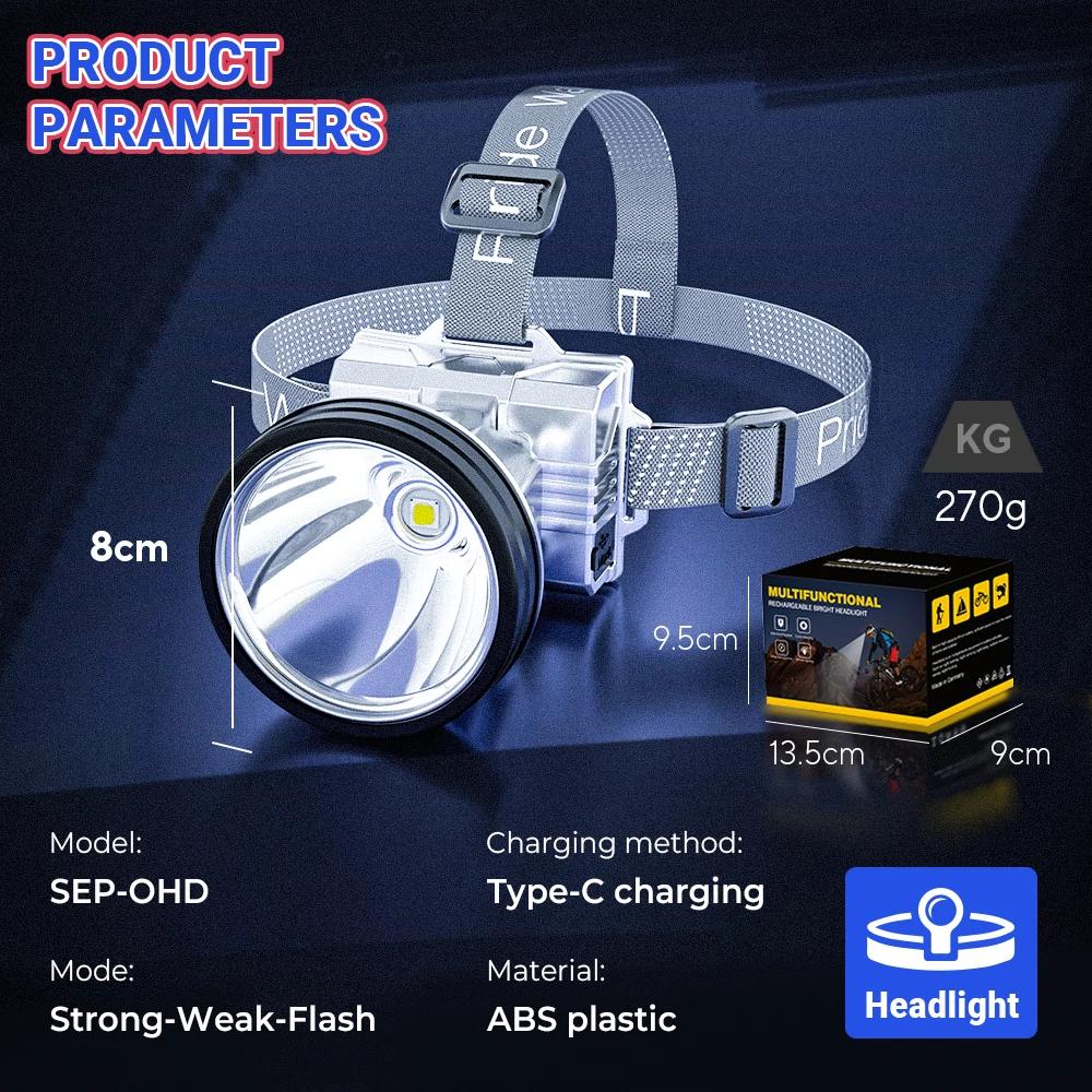 High Power LED Flashlight Waterproof Fishing Lantern Torch USB Rechargeable Powerful Spotlight Searchlight Camping Lamp