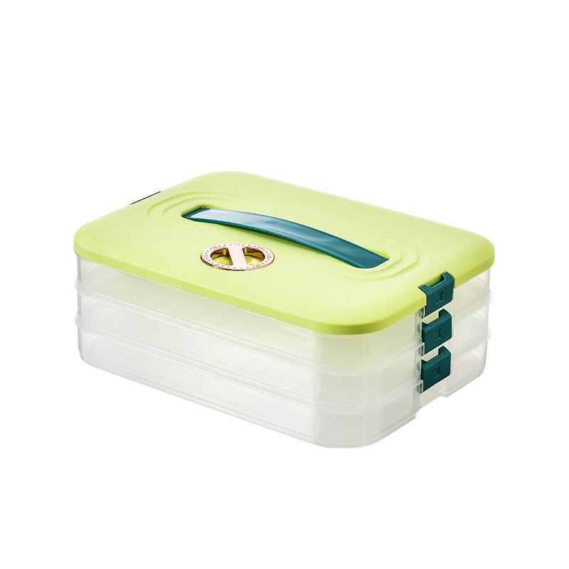 Home Dumpling and Wonton Freezer Box: Multi-layer Transparent Storage for Fresh-Keeping