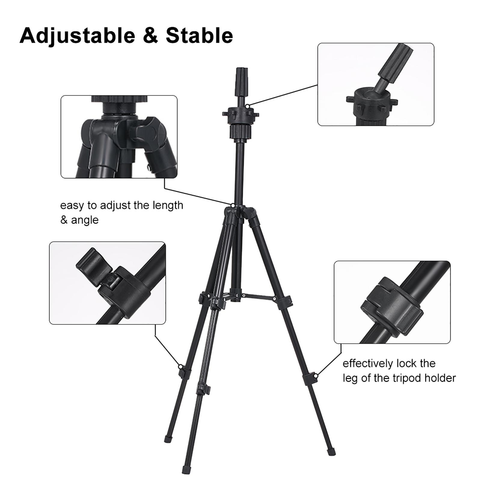 

Wig Head Stand, 4-section Tripod Mannequin Head Stand Wig Stand with Retractable design for Mannequin head, Manikin head, Foam Head, Hair Doll H