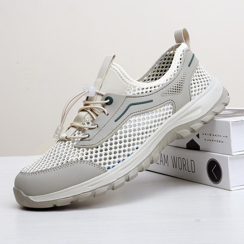 

2025 повседневная тонкая обувь большого размера модная походная обувь мужская обувь походная обувь для улицы одинарная сетка спортивная обувь с большой сеткой 35 бежевый