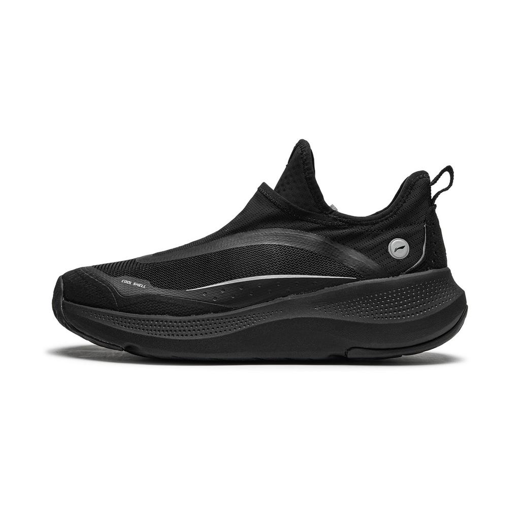 Li Ning SOFT GO Textile, Synthetic Leather Breathable Low Top Casual Shoes Men's Black AGLU105-1