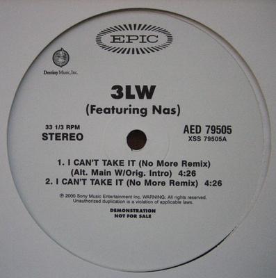 12inch Record 3LW - I Can't Take It (No More) / No More AED79505 Epic 2000 US Rap & Hip-Hop/R&B Used