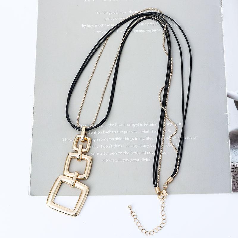 New women's necklace long high fashion retro personality trend pendant European and American