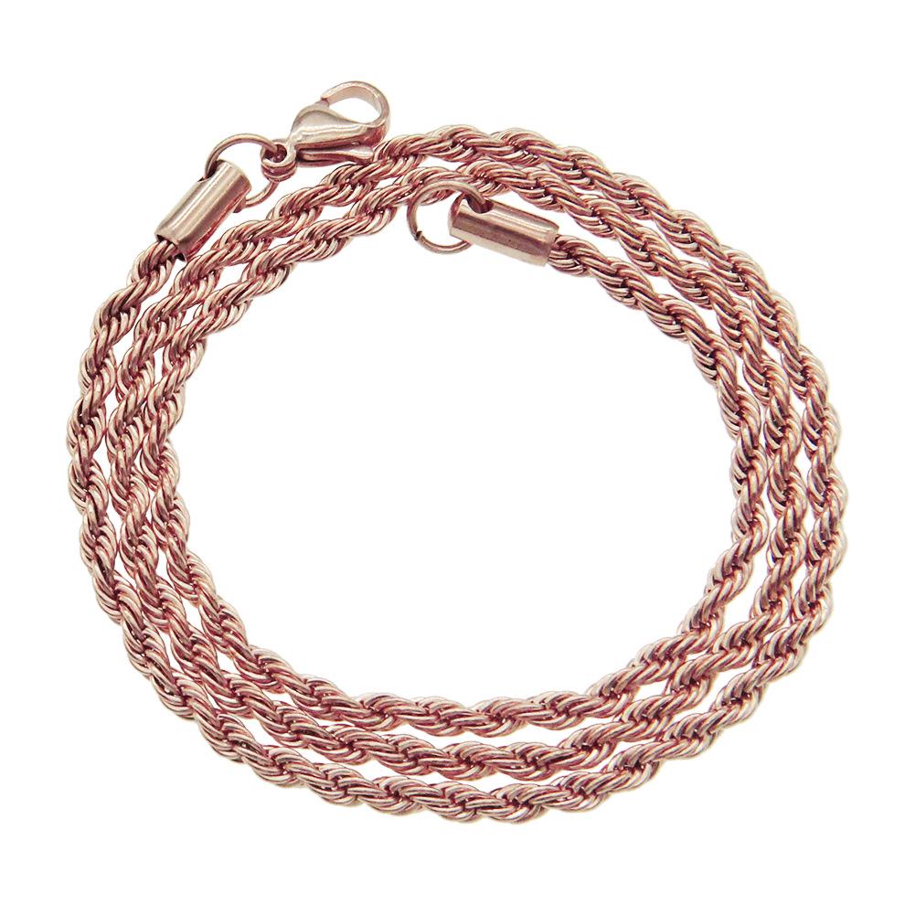 Unisex Titanium Steel Twist Chain Necklace - European & American Hip Hop Style
