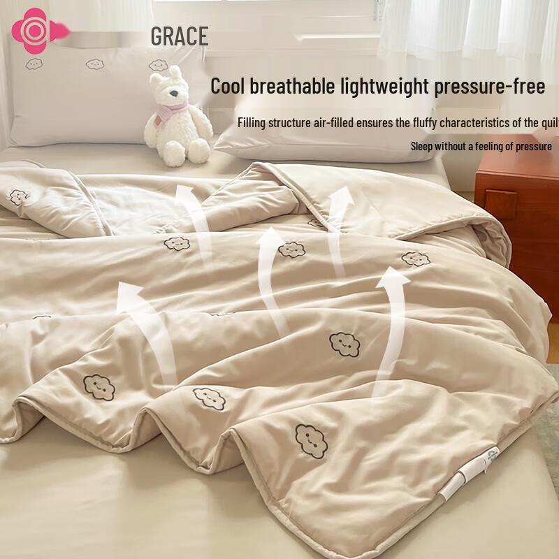 Jie Li Ya Besticktes Sommerquilt-Set aus gewaschener Baumwolle