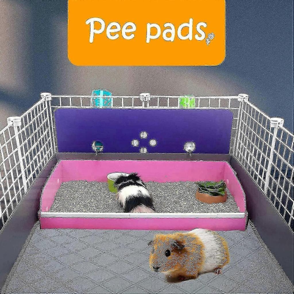 Guinea Pig Fleece Cage Liners - 2 Pack Washable Guinea Pig Pee Pads, Waterproof