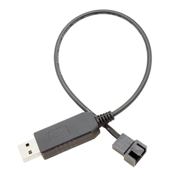 

USB на 4-контактный 5 В на 12 В USB кабель-адаптер питания для вентилятора в оплетке USB на 4-контактный разъем-адаптер для корпусного вентилятора для вентилятора охлаждения ПК 1