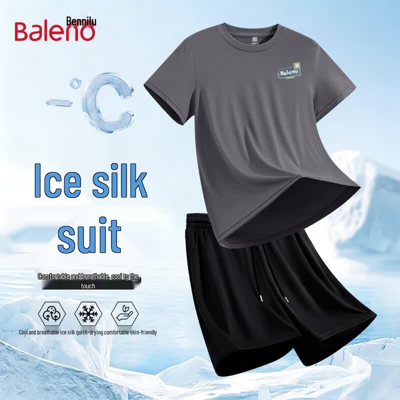 Baleno Men s Ice Silk Mesh Summer Two-Piece Set L