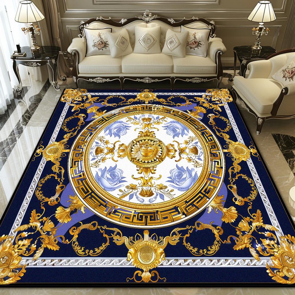 European Style Luxury Living Room Carpet Abstract Decoration Home Large Area Rugs Lounge Bedroom Foldable Plush Floor Mat Sofa