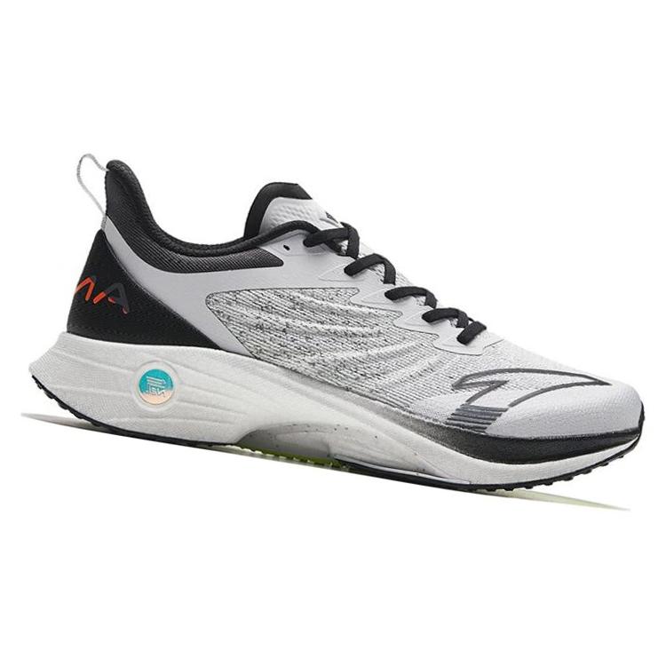 New Anta MACH 3.0 Wear Resistant Low Top Running Shoes Men's Black White Gray 112335583-2