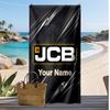 JCB Custom Beach Towel, Print Your Name Text Lightweight Absorbent Towel for Swimming Travel